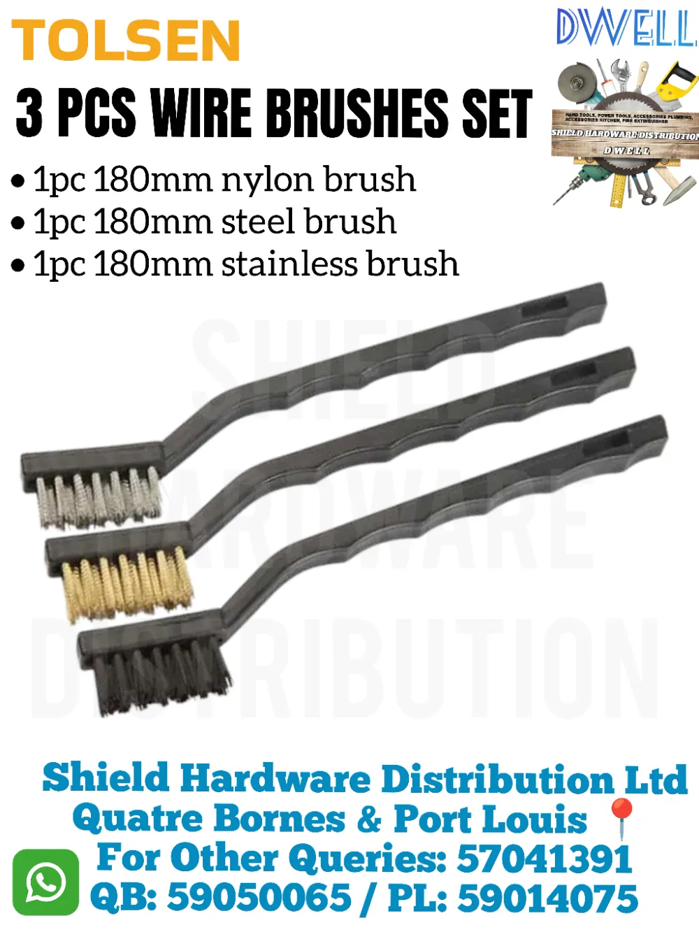 3 Pcs Wire Brushes Set