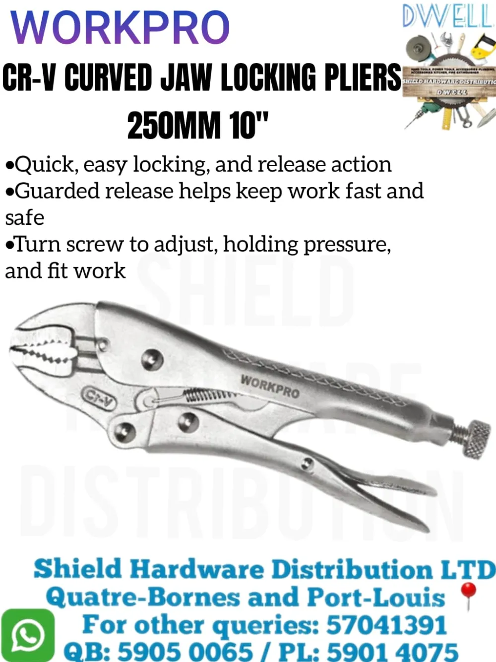 CR-V Curved Jaw Locking Pliers 250mm 10"