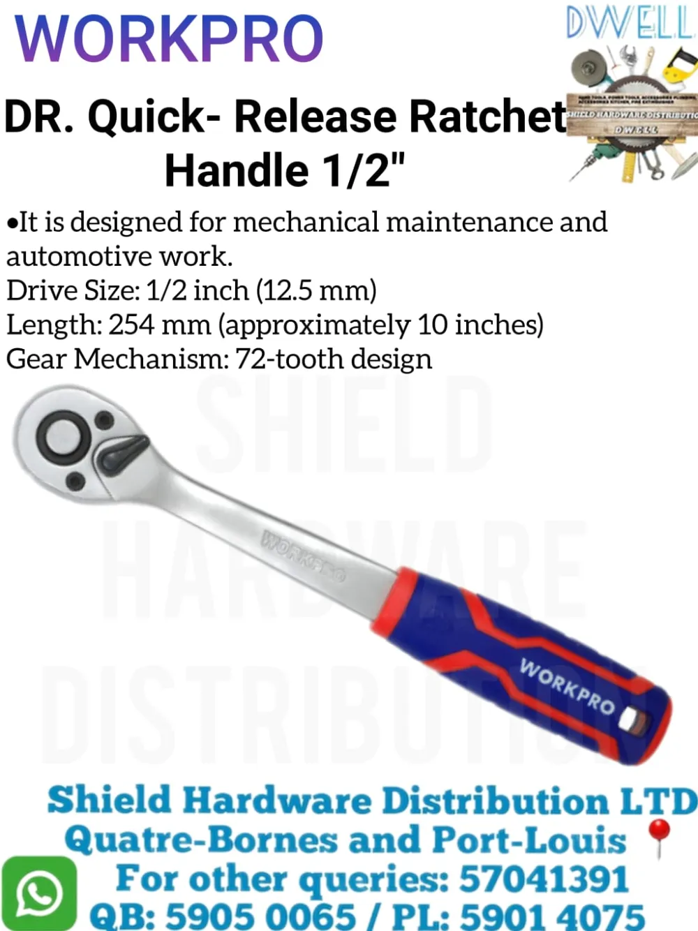 DR. Quick-Release Ratchet Handle 1/2"