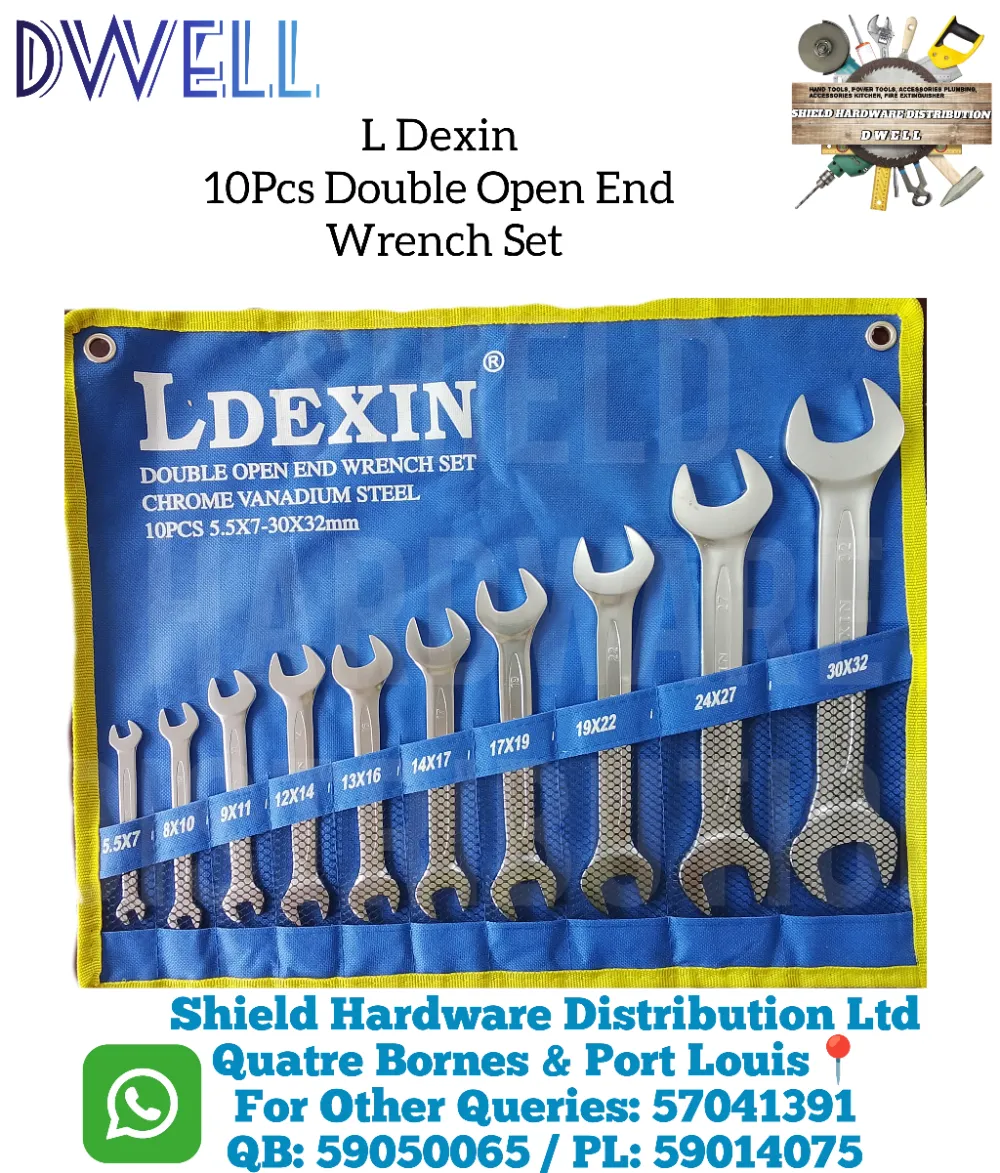 L Dexin 10 pcs Double open End Wrench Set