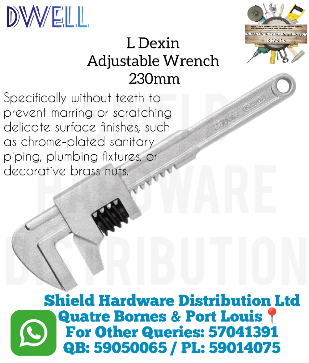 L Dexin Adjustable Wrench 230mm