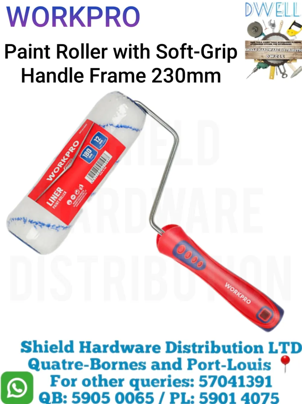 Paint Roller With Soft-Grip Handle Frame 230mm